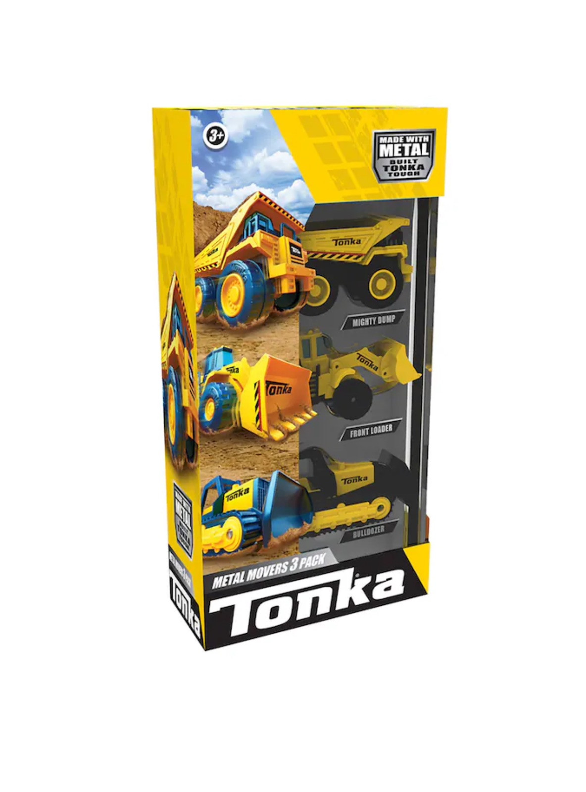 New Sealed Tonka Metal Movers 3 Pk Vehicles-Bulldozer, Mighty Dump, Front Loader
