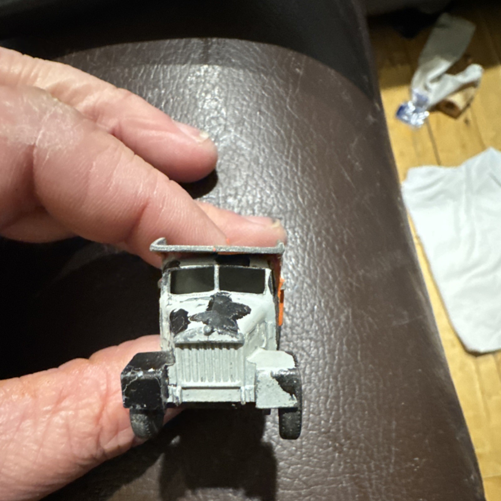 Scammell Diecast Snow Plough Truck Orange Gray Construction Vehicle