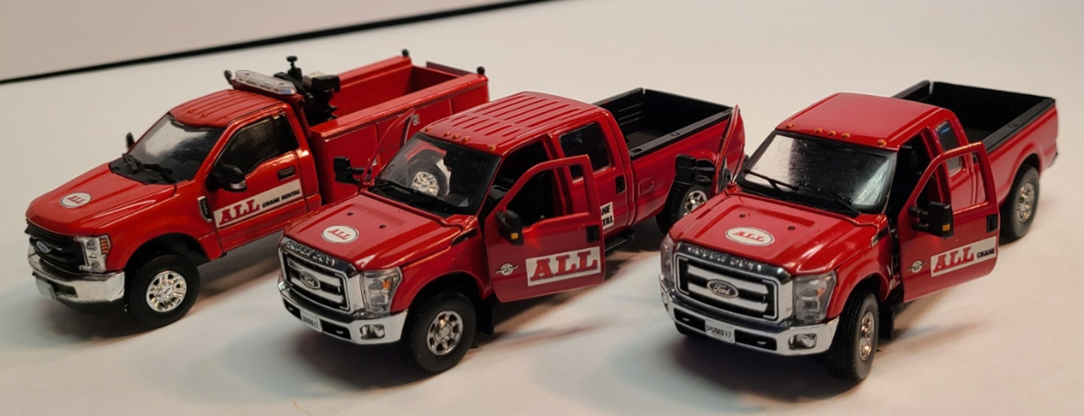 1/50 ALL Crane 2x F-250 Pick Up Trucks + Ford F-350 Service Truck -FREE SHIPPING