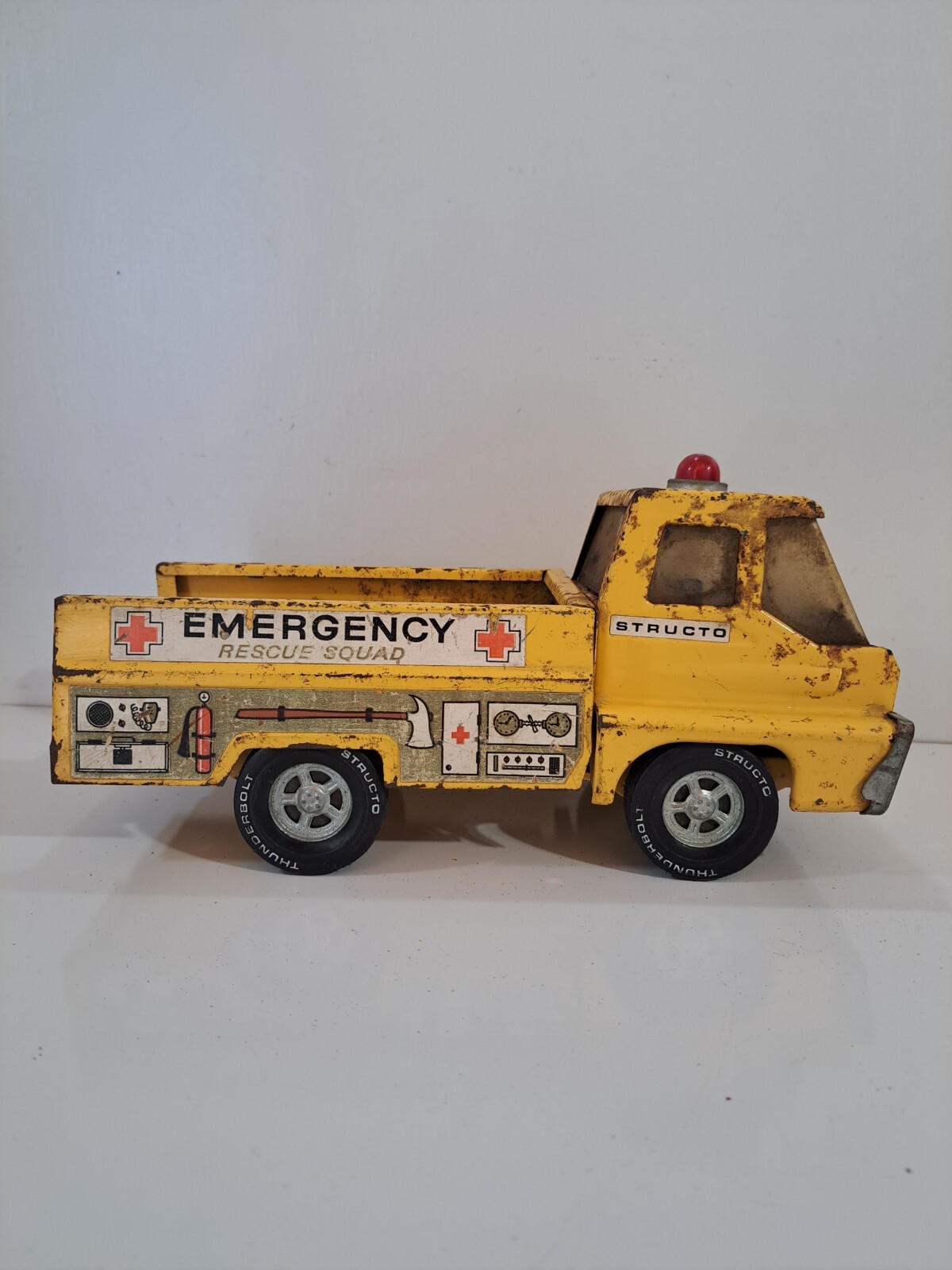 Vintage Pressed Metal Structo Emergency Rescue Squad Truck (Restoration Piece)
