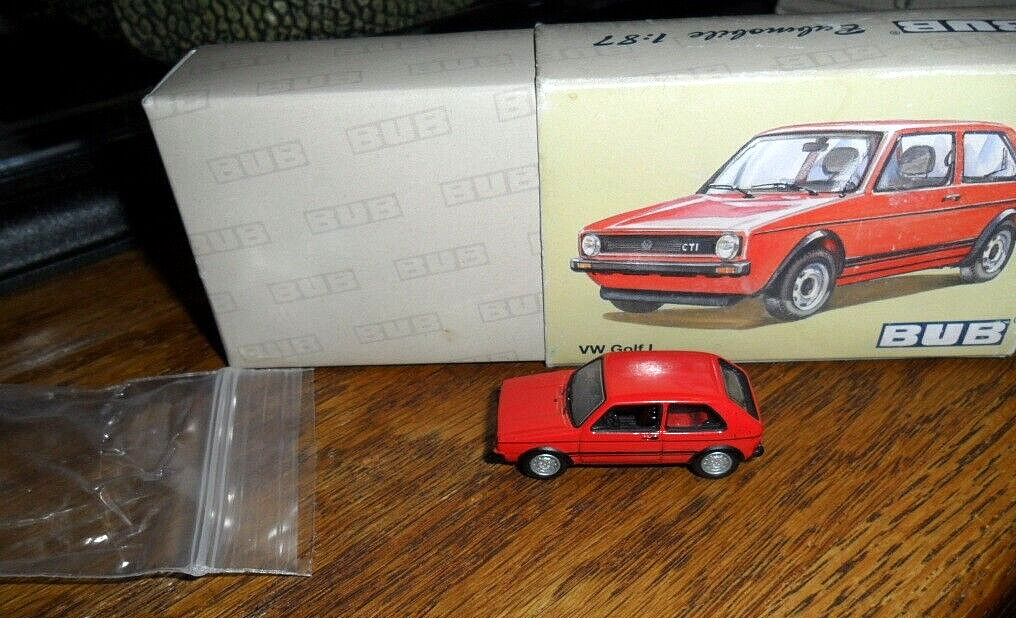 BUB 08801 Volkswagen Golf GTI RED 1/87 HO Scale Diecast & BOX 1 of 1000 Pieces