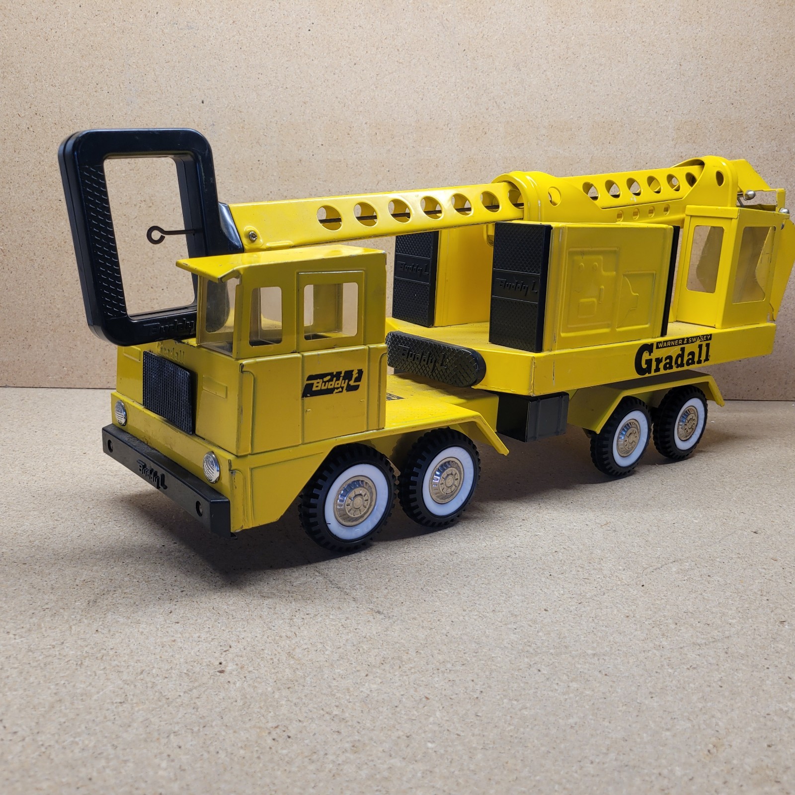 Vintage 60’s Buddy L Warner & Swasey Gradall Excavator Truck Pressed Steel Rare