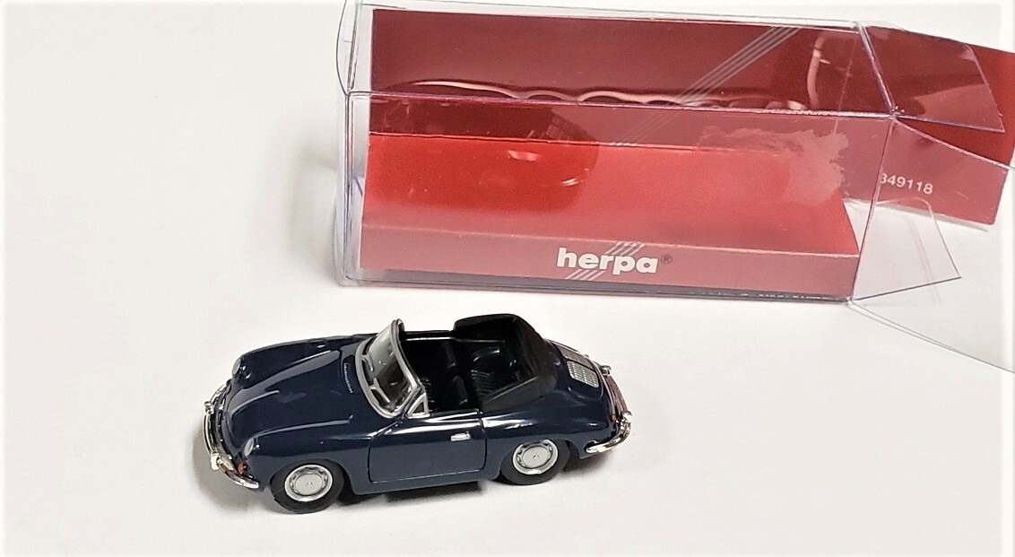 Herpa 022286 Porsche 356 B Convertible – Dark Blue 1/87 (plastic) MIB