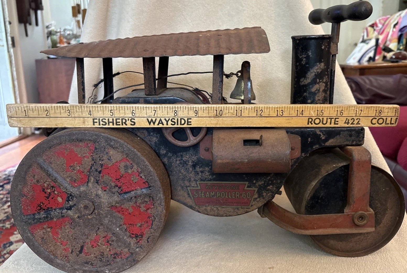 Antique Keystone Steam Roller 60 Ride On Toy Pressed Steel