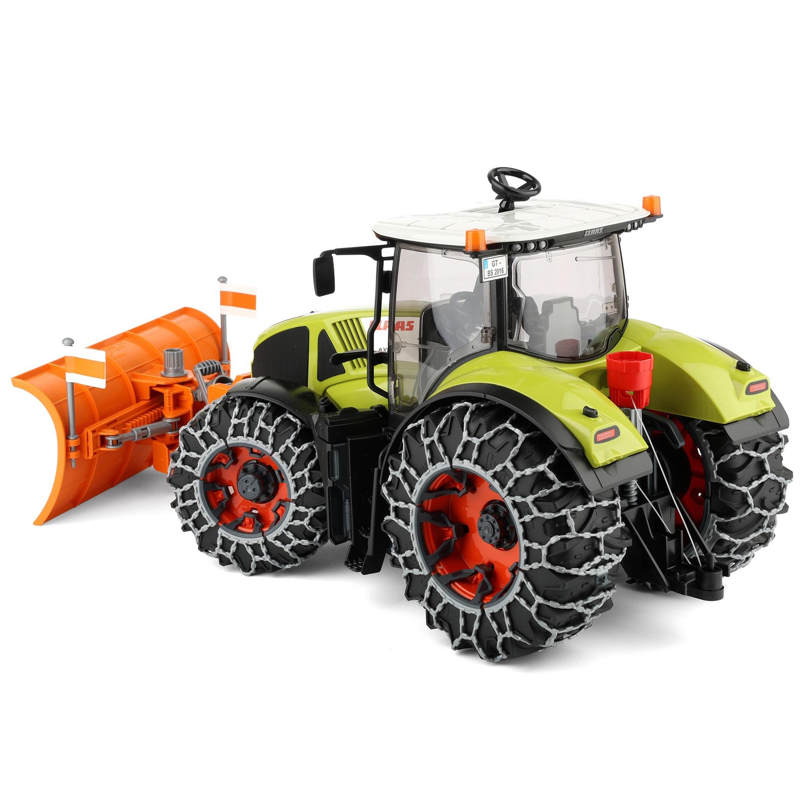 Bruder 1/16 Claas Axion 950 Tractor with Snow Chains & Snow Blade 03018