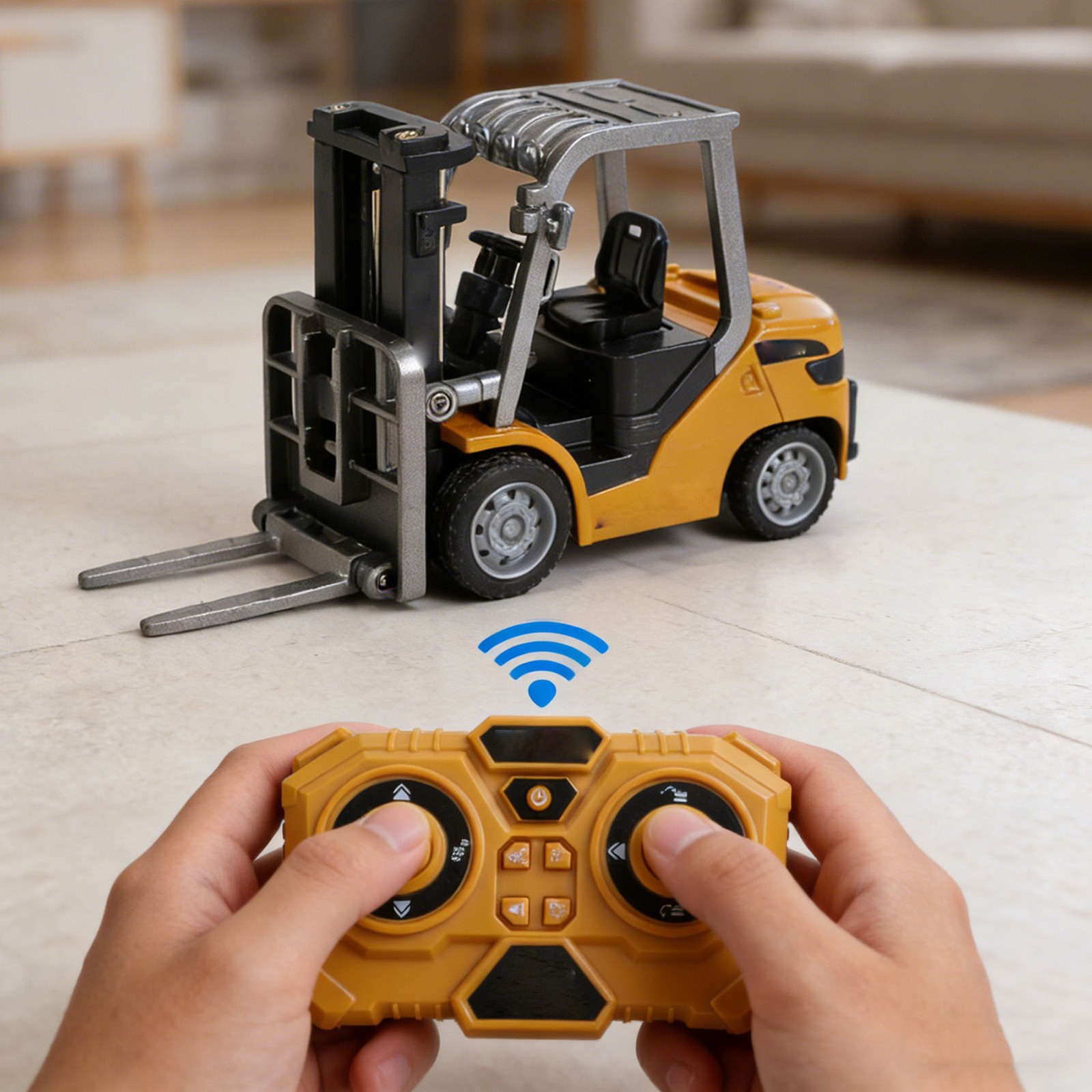 1/64 RC Forklift Toy Full Proportional Zinc Alloy Remote Control Construction