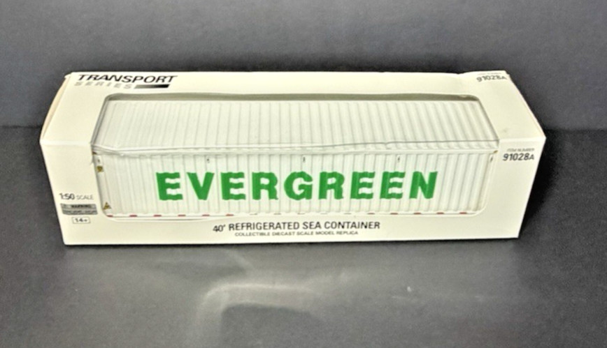 DieCast Masters 91028A 1:50 EverGreen 40′ White Refrigerated Shipping Container
