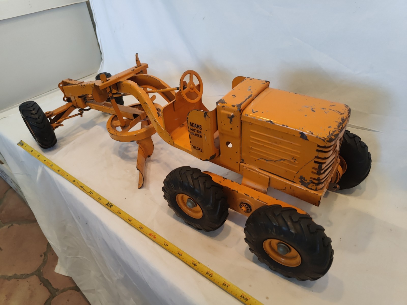 Doepke Model Toys Adams Road Grader Diesel Motor Steel 1950’s Vintage Nice Cond.