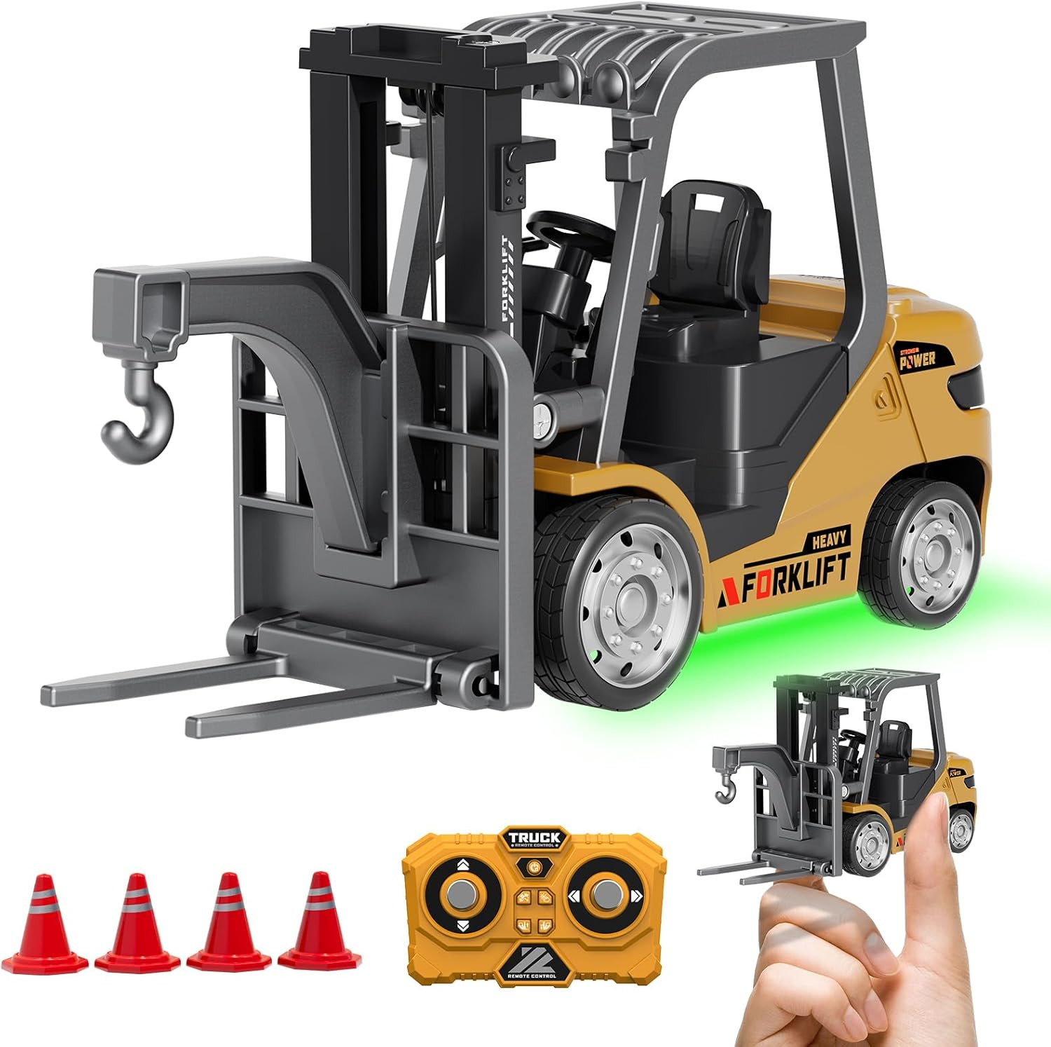 Mini Forklift Remote Control 1:64 RC Forklift Toy, 2.4GHz Construction Vehicle w