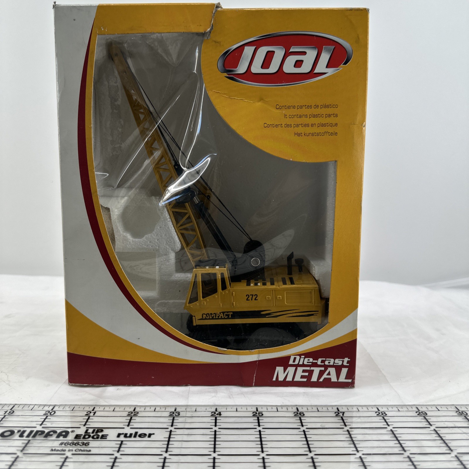 JOAL Compact 272 Digging Crane #272 1:50 Scale Yellow Good++ Box