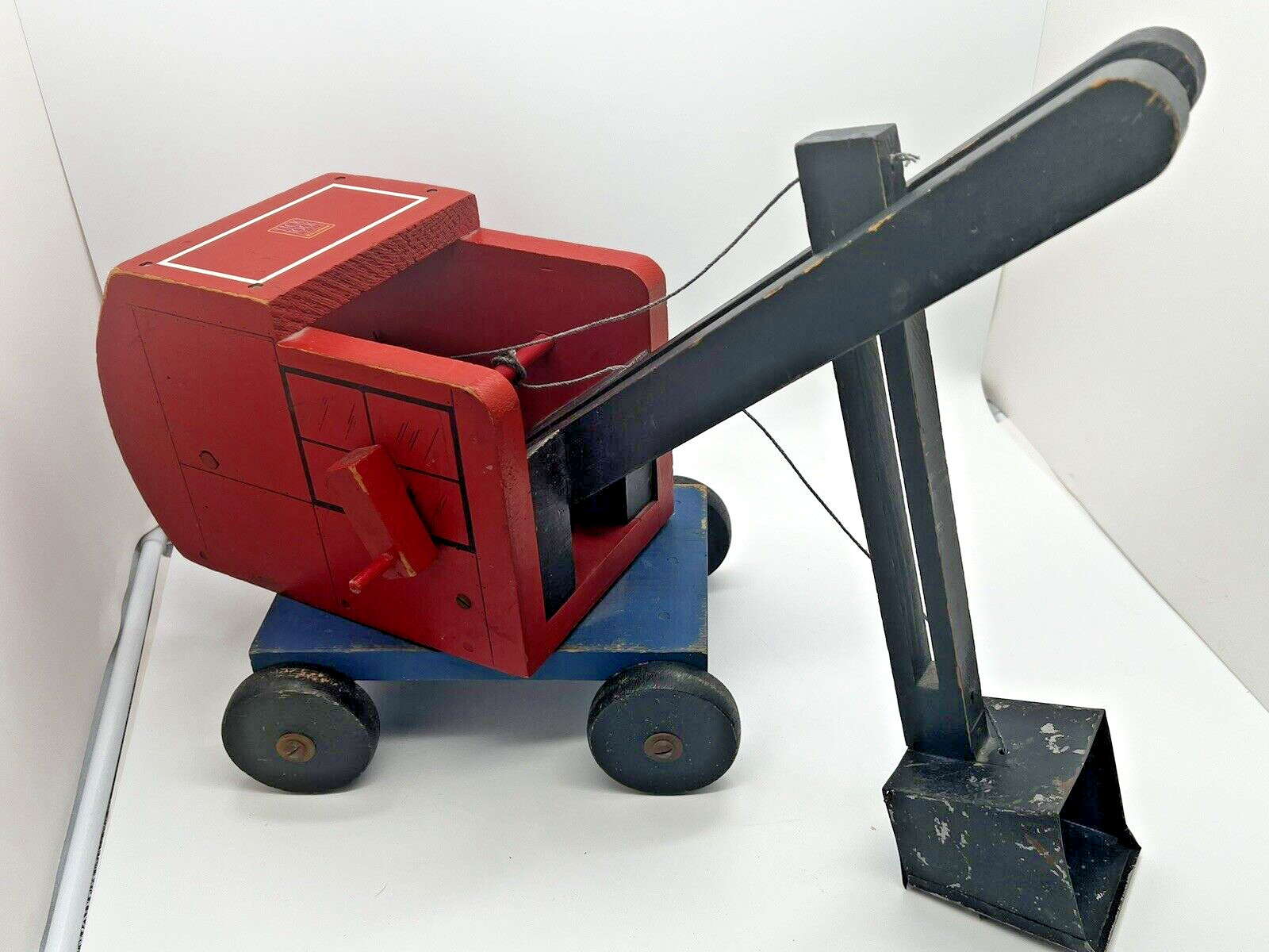 Tick Tock Wooden Toy – Made For Firestone – Antique Steam Shovel 1940s Excavator