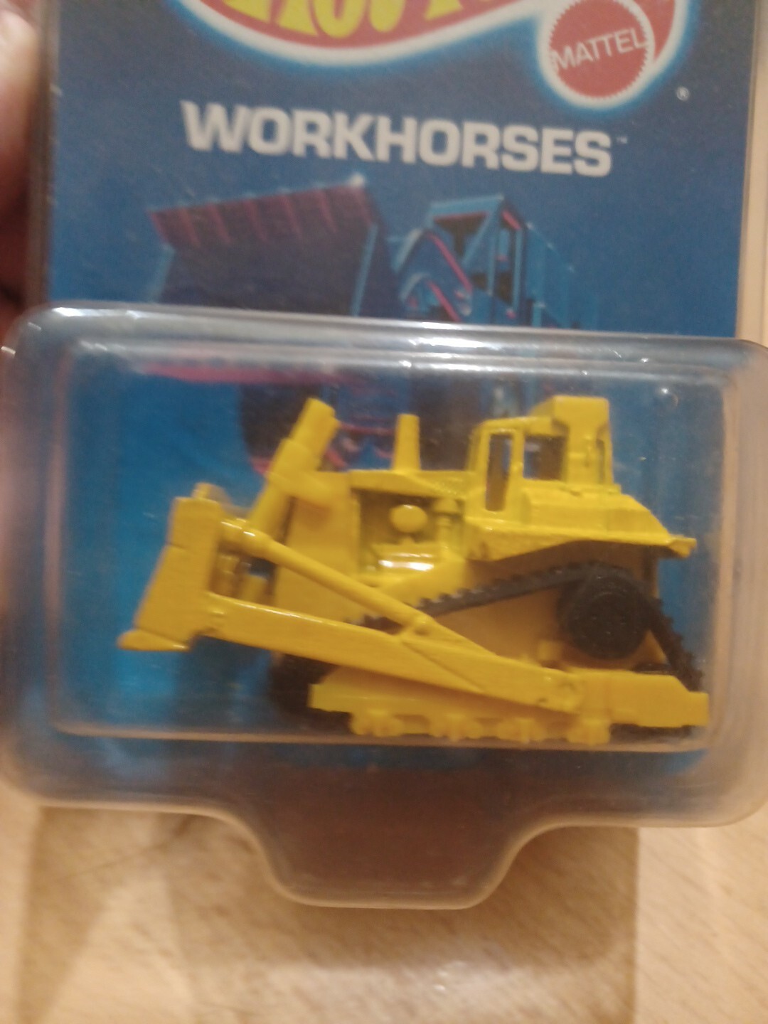 CAT Bulldozer YELLOW #1172 Hot Wheels Workhorses Mattel 1988 Unpunched Card