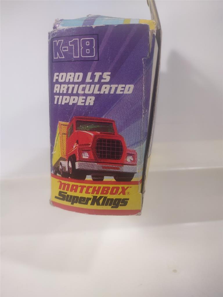 Lesney Matchbox Super Kings K-18 Articulated Tipper Tarmac wBox Superfast Wheels