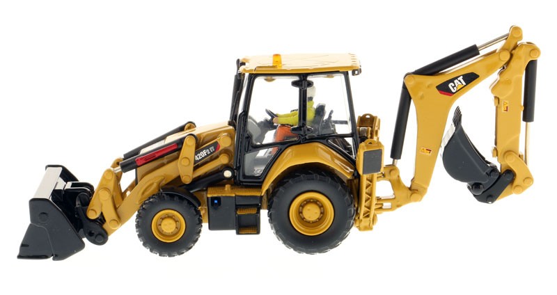 DIECAST MASTERS – CATERPILLAR 420F2 Backhoe with Driver and Metal Box…