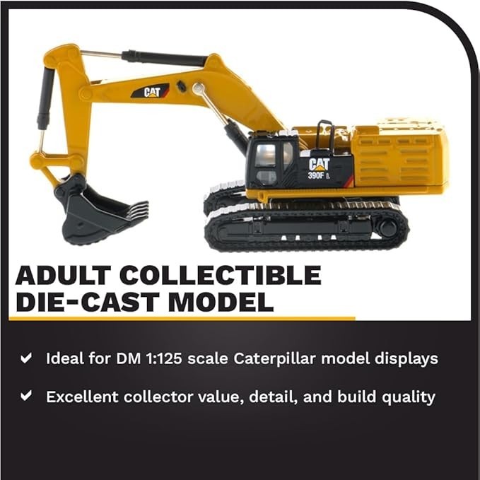 Diecast Masters 1:125 Scale Caterpillar 390F L Hydraulic Excavator | Open Box