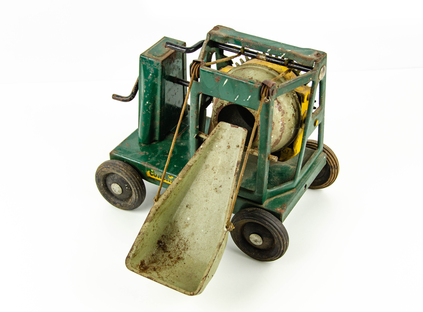 Antique 1920s 1930s Buddy L 10″ Concrete Mixer Pressed Steel Toy