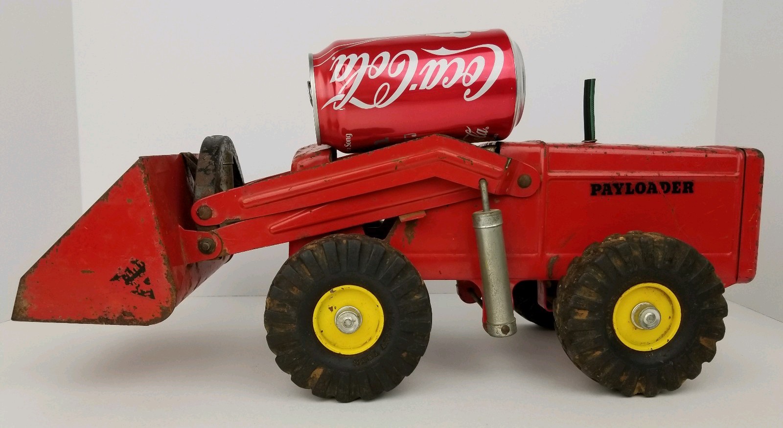 Vintage Nylint Red Pressed Steel Hough Payloader Front End Loader Tractor Toy