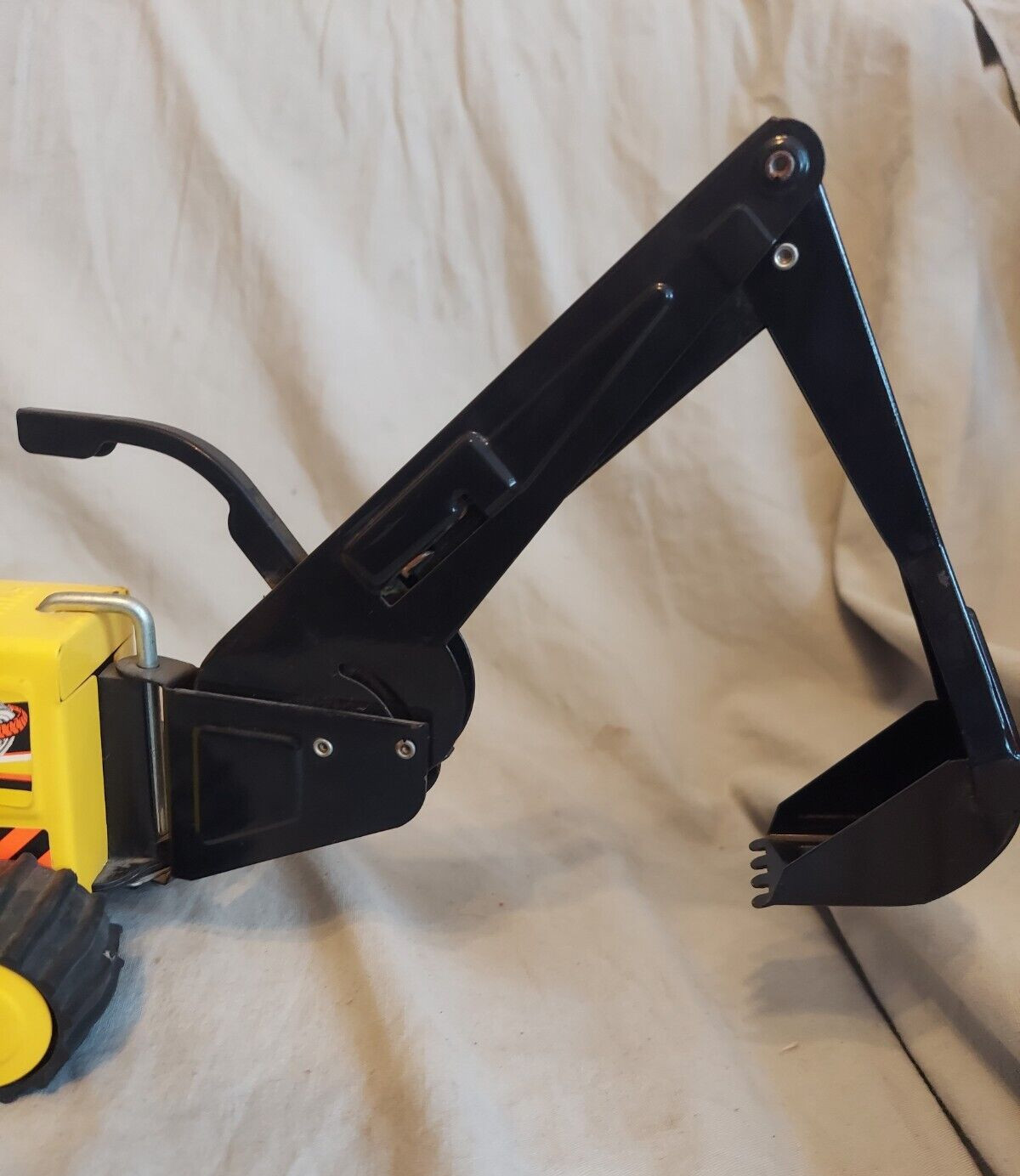 Tonka Trax Backhoe & Front End Loader Yellow Tractor Classic Metal Vintage Toy