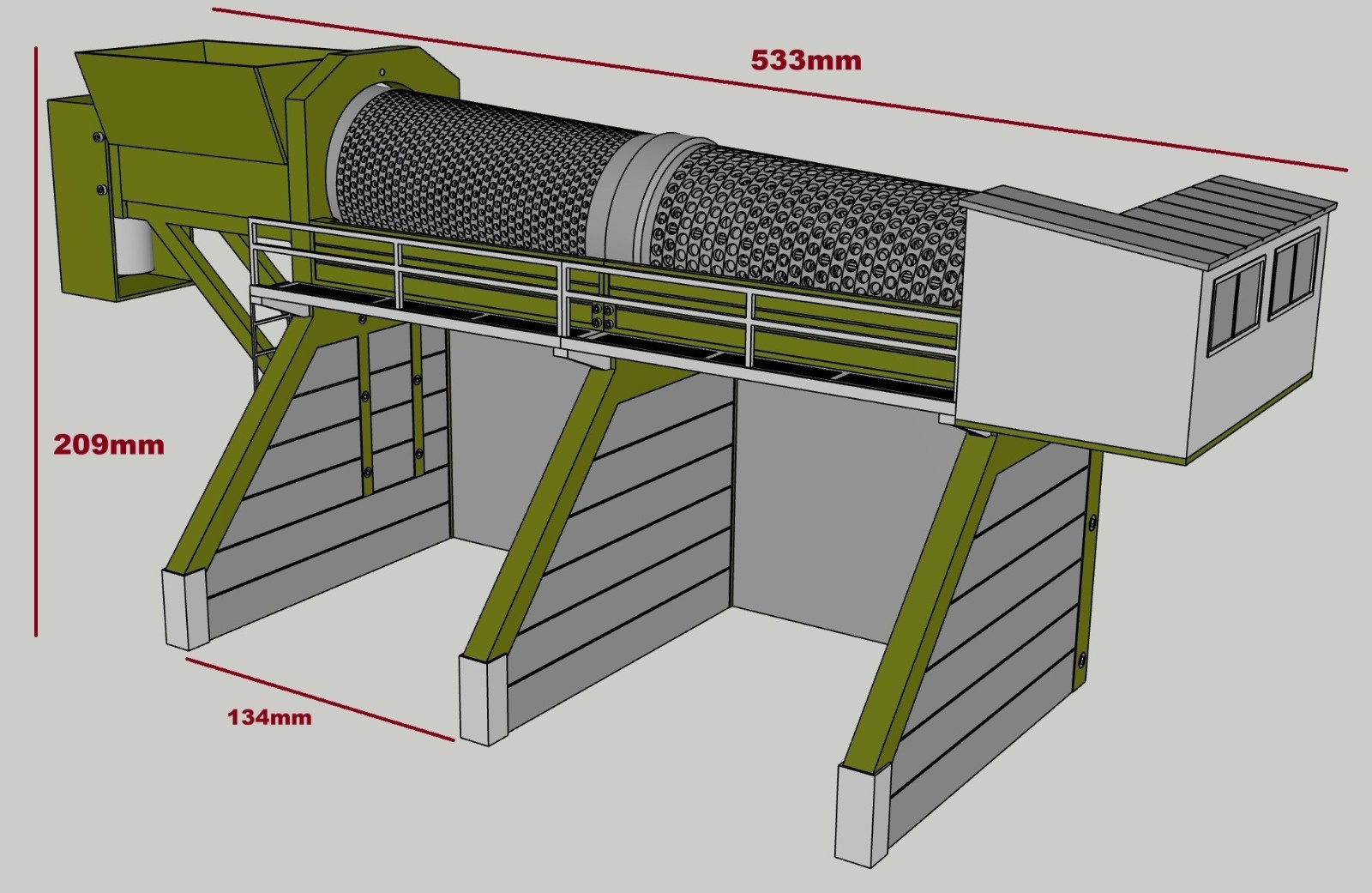 CT3D Design CT 134M Screening 1:50 Drum Screening Plant RC Drum Screening System