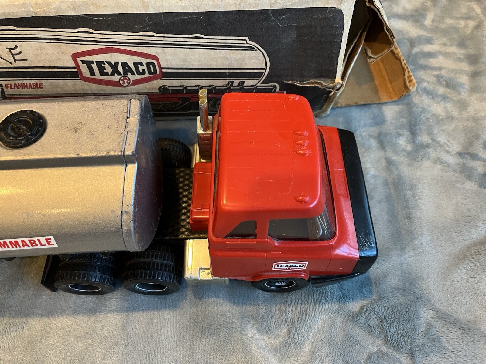 Vintage ‘70s Plastic Steel Texaco Gas Oil Tanker Toy Truck By Republic Tools USA