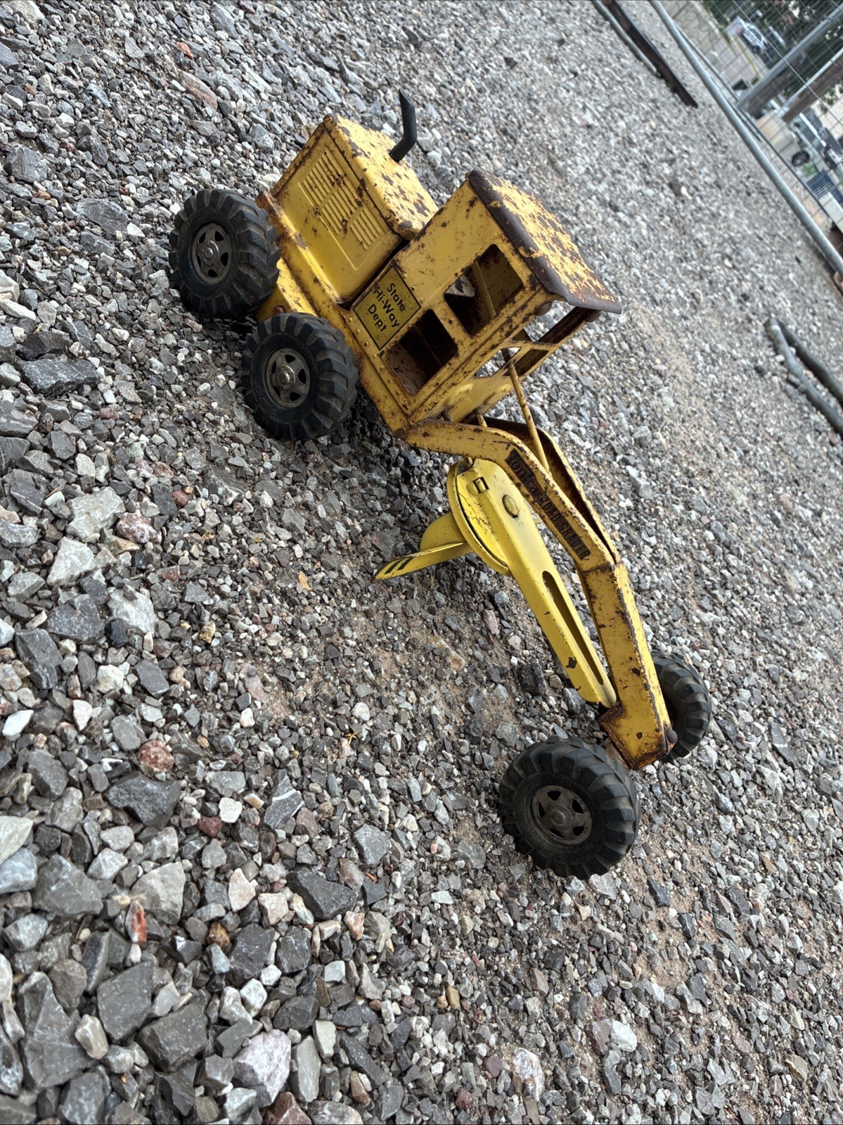 Tonka Truck STATE HI-WAY DEPT ROAD GRADER Steel 1950-60’s 17in. Long STEERING