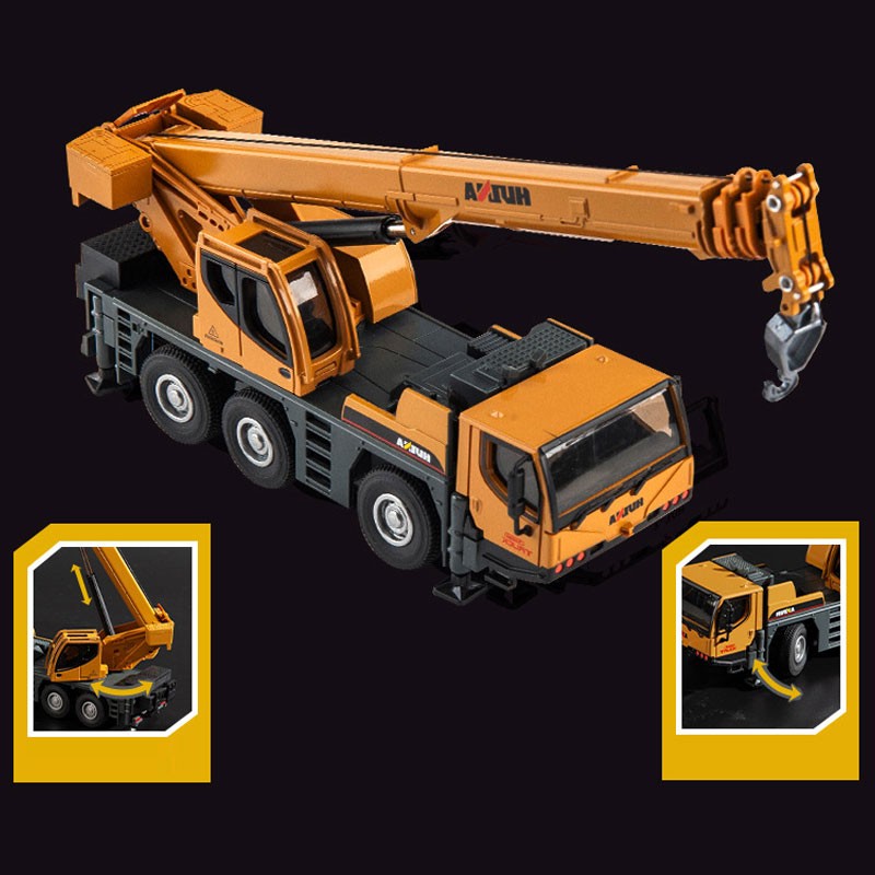 1:50 Crane Truck Construction Equipment Model Car Diecast Toy Cars Toys for Boys