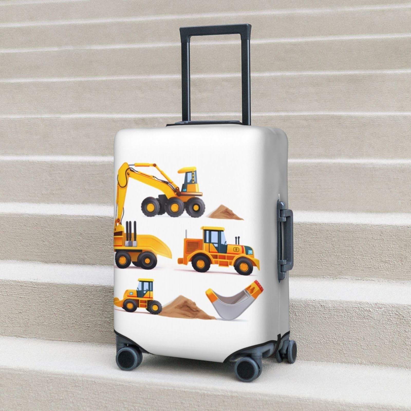 Machinery Excavator Truck and Loader Travel Luggage Suitcase COVER, Cartoon B…