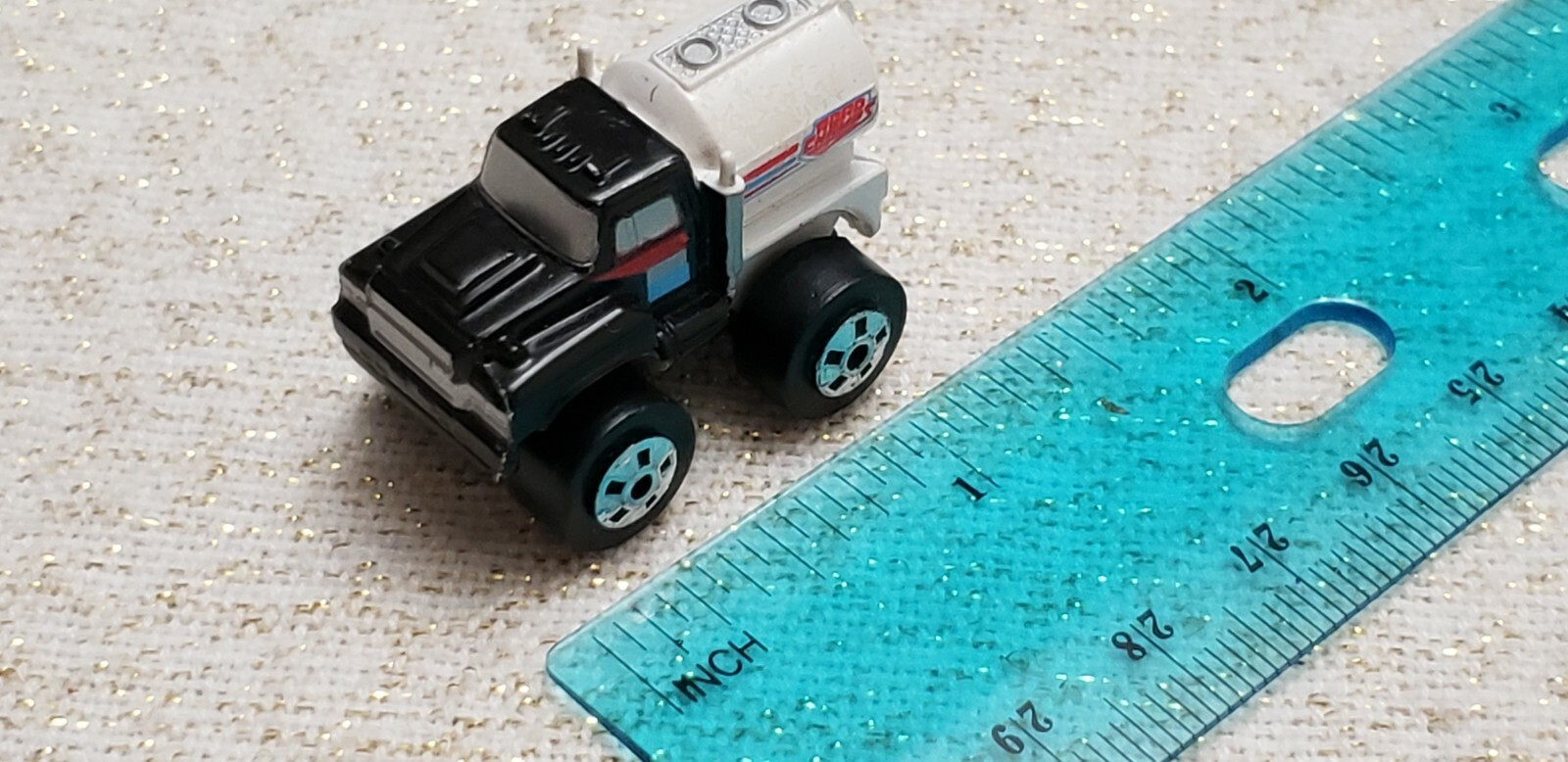Small Micro Machine Heavy Duty Truck in Black White