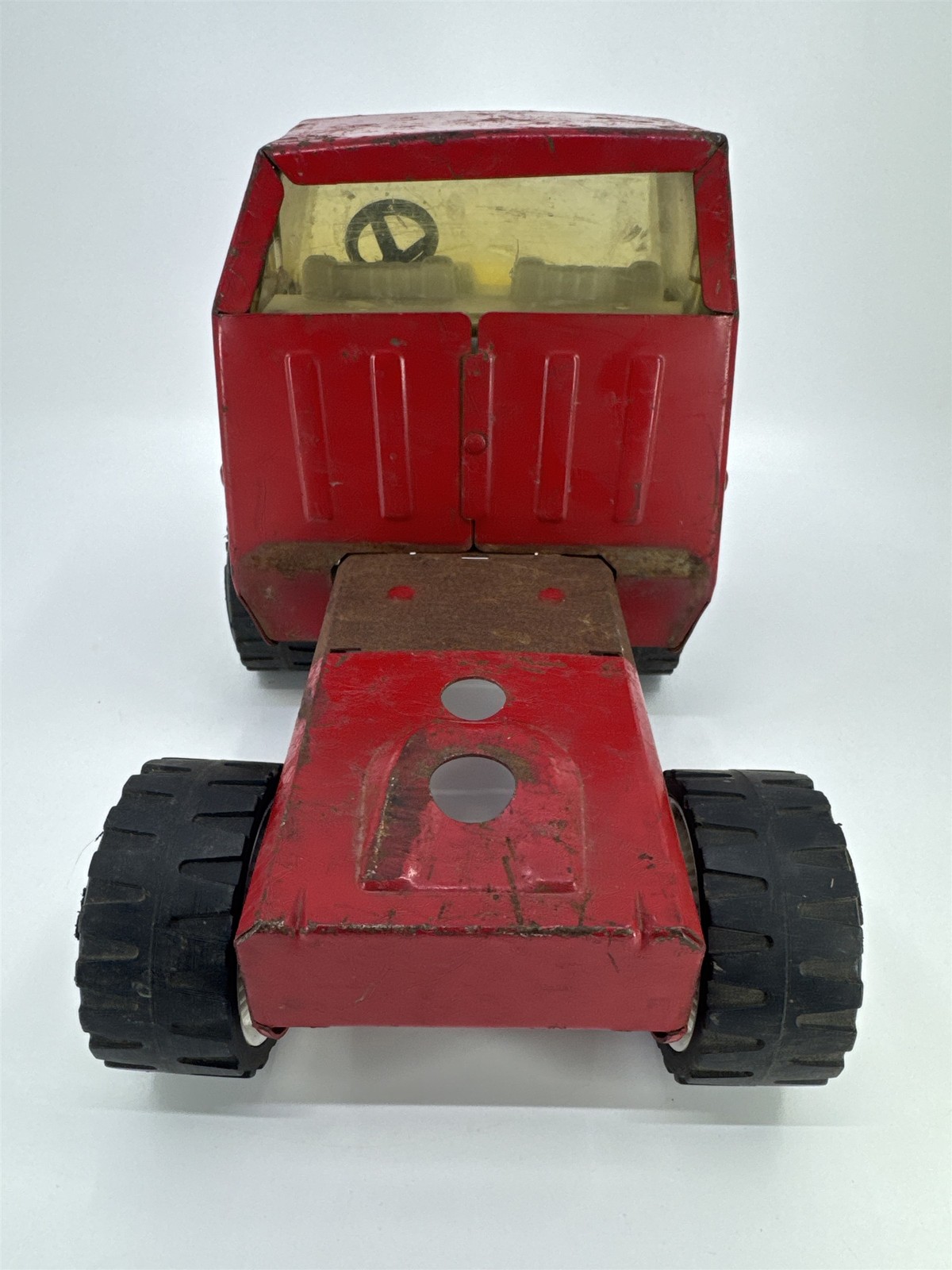Vintage Red Steel Tonka Super Tanker Cab/Semi Truck Toy