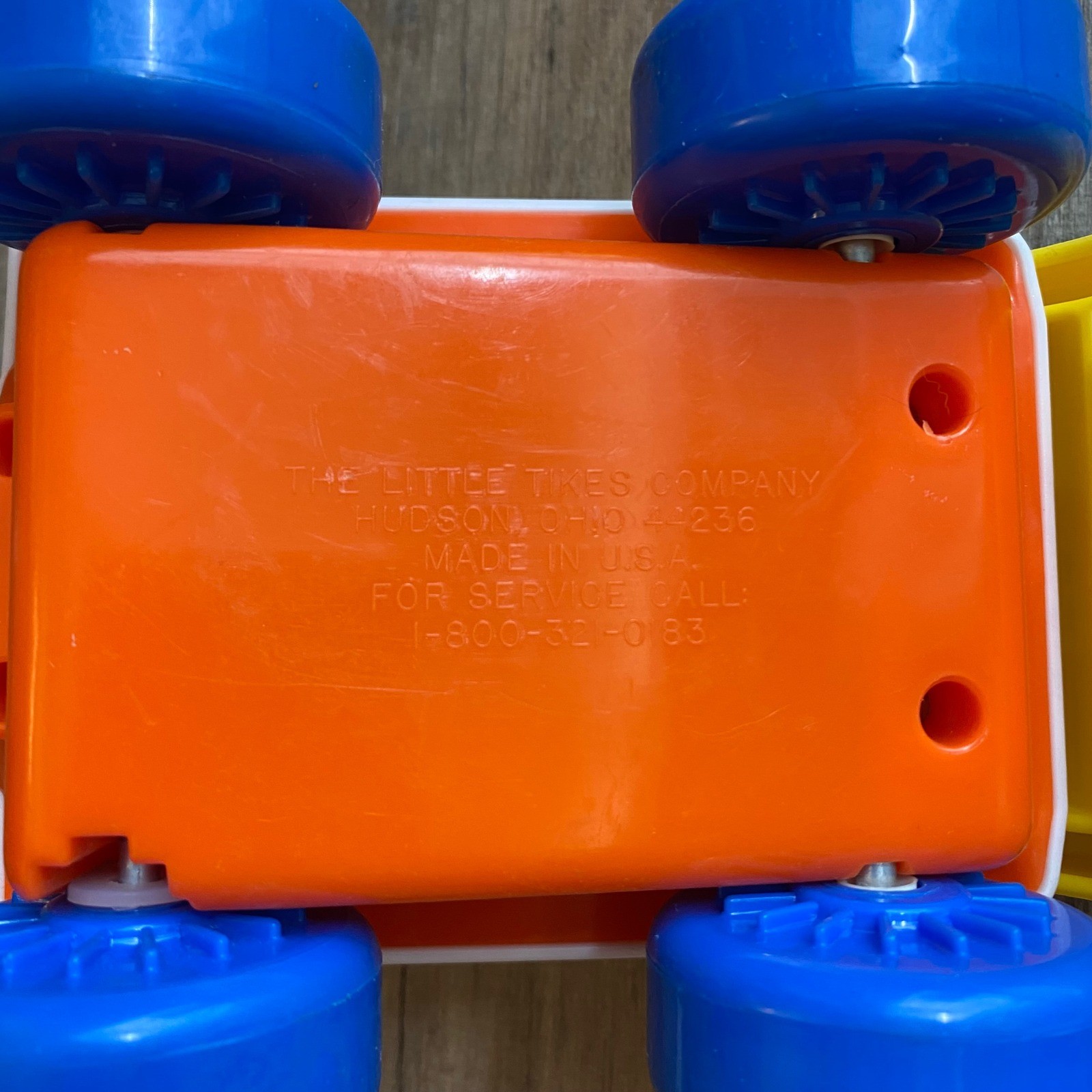Little Tikes Vintage Excavator Digger Toy Truck Yellow Orange Blue USA Made