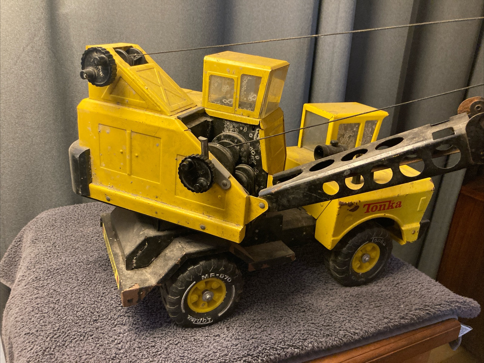 Vintage 1970s Mighty Tonka Turbo Diesel Toy Crane Truck # 37180 MR-970 Barn Find