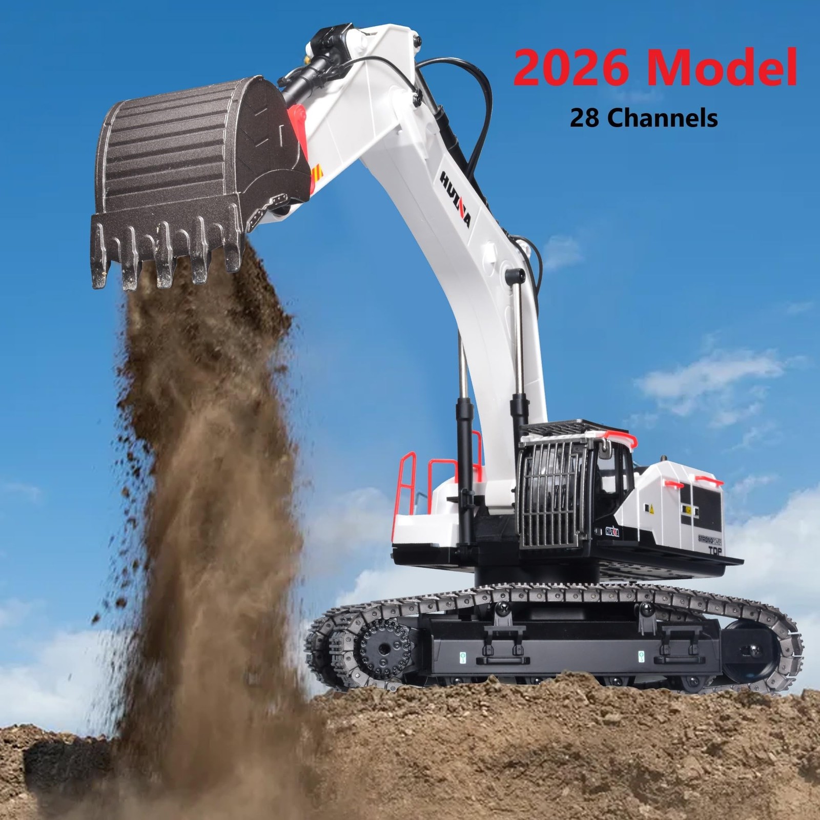 HUINA 1594 Metal RC 1:14 Excavator 28 Channel Digger Construction Vehicle Hob…