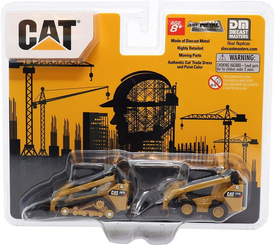 | 1:64 Scale Cat 272D2 Skid Steer Loader & Cat 297D2 Compact Track Loader Twin P