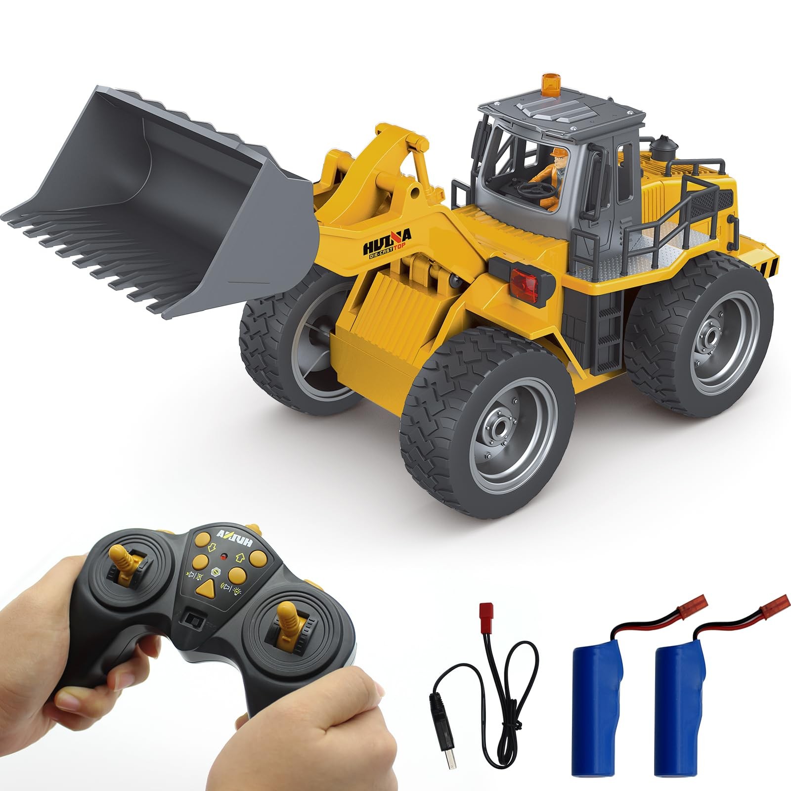 RC Front Loader, 4WD Alloy Shovel Loader Tractor, 9 CH 2.4Ghz RC Bulldozer Co…