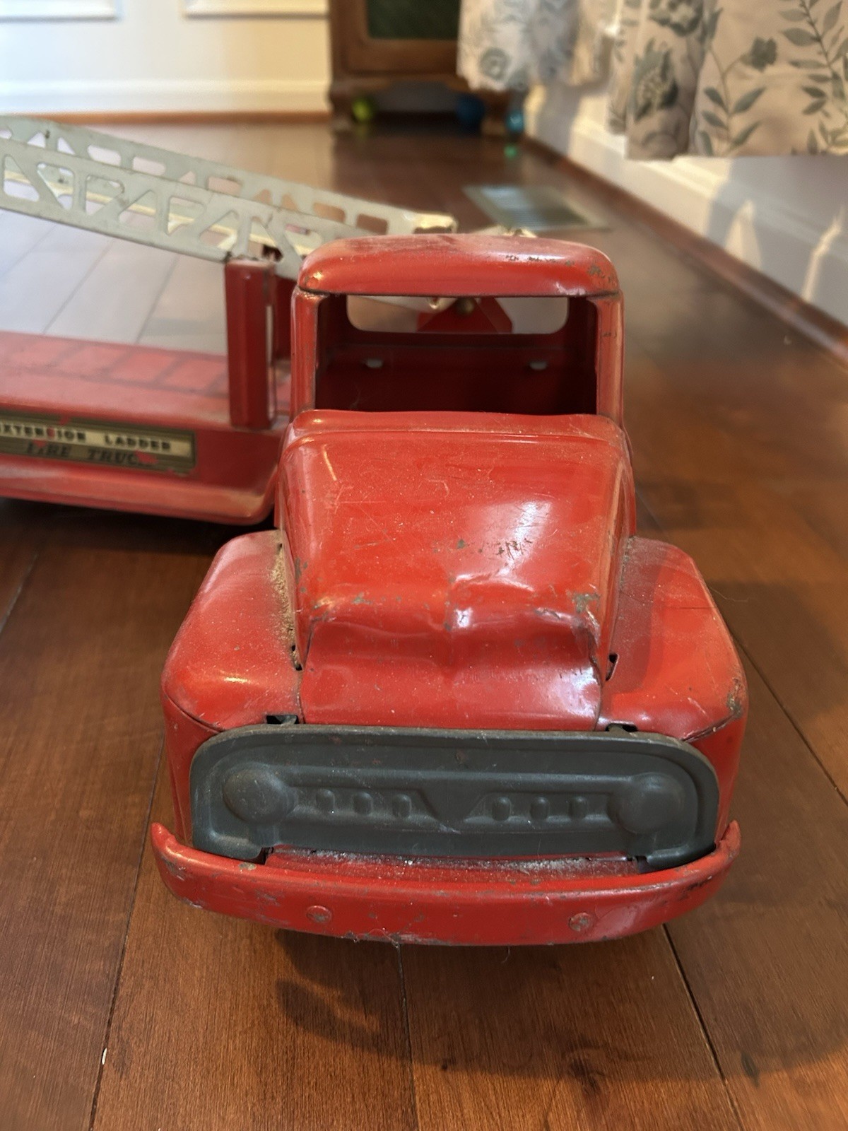 Vintage Buddy “L” GMC Extension Ladder Trailer Fire Truck Display – Antique