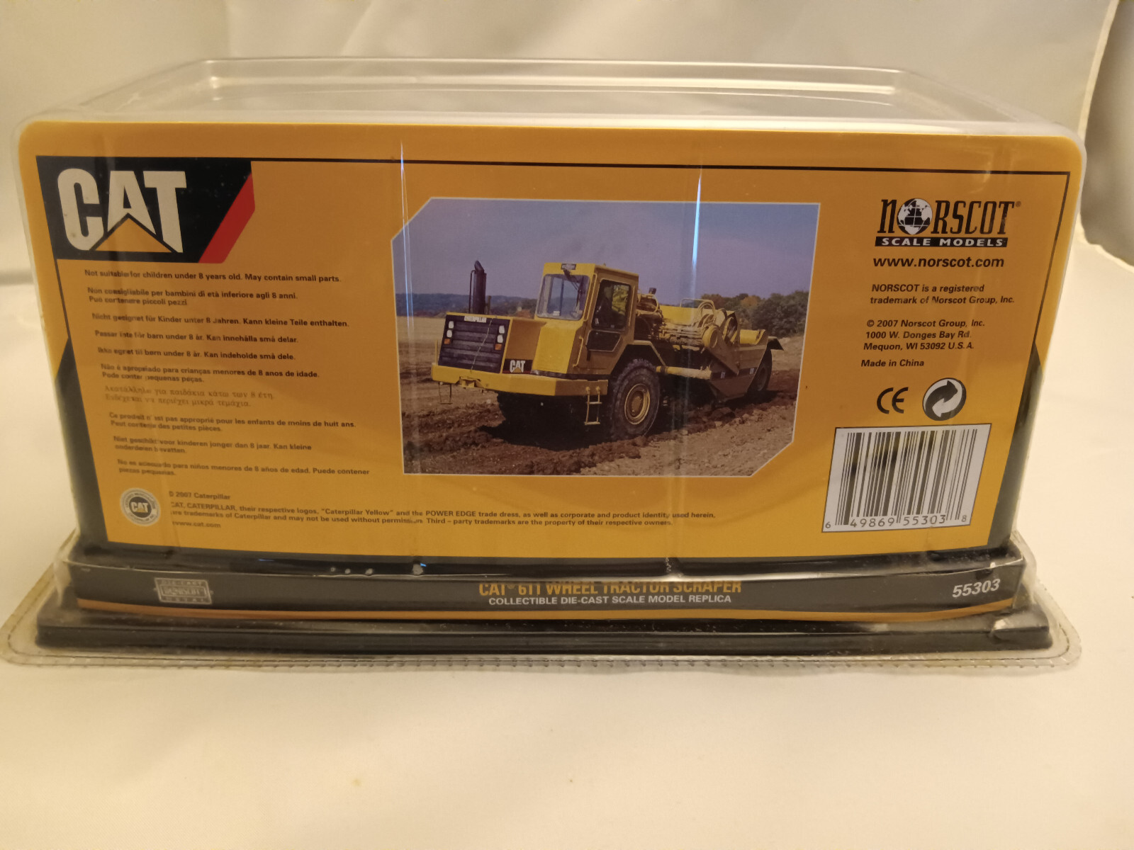 CAT 611 Wheel Tractor Scraper Truck 1:64 Scale Diecast Construction Toy Norscot