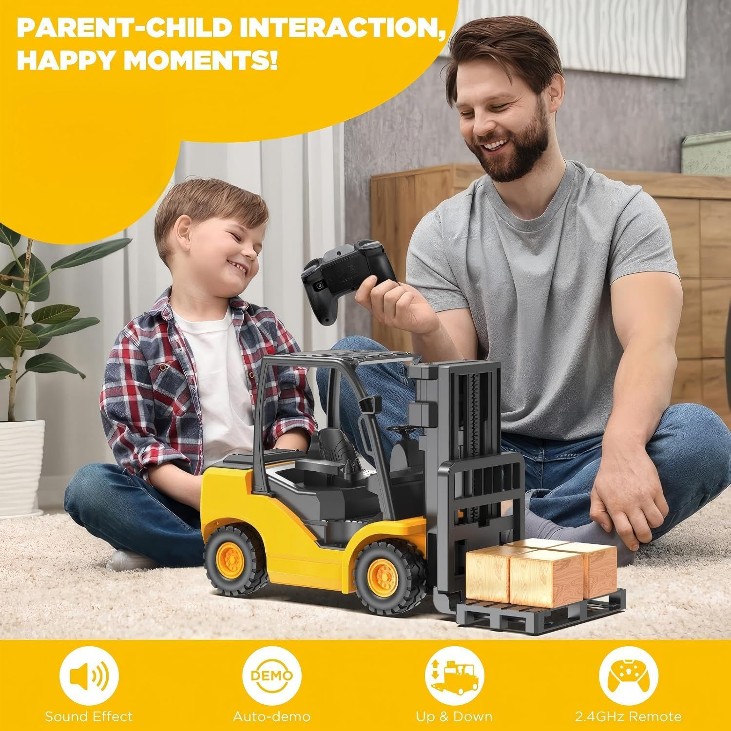 9-Channel Remote Control Forklift Truck – 1:18 Scale Construction Toy