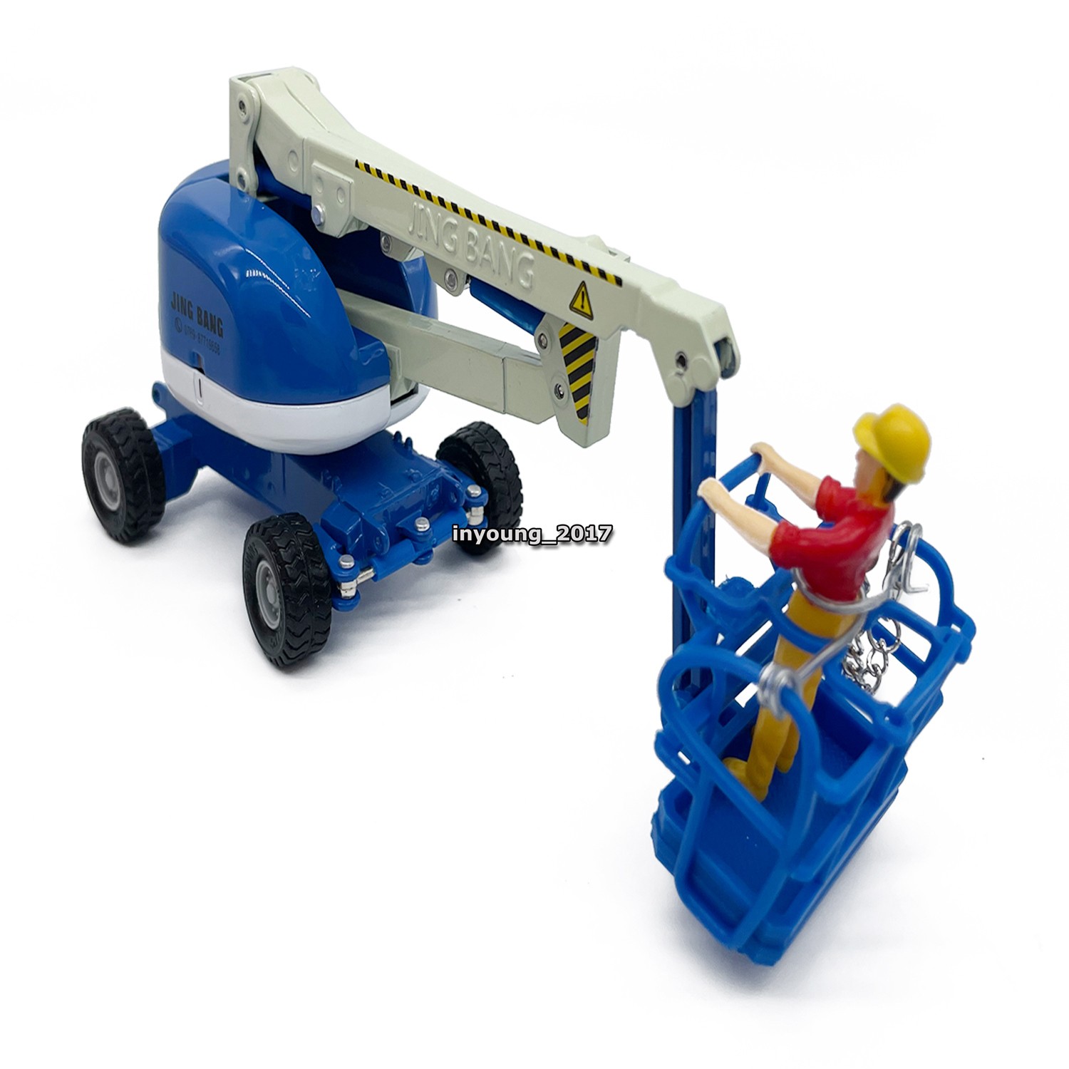 Aerial Work Platform Truck Model Toy Metal Diecast Construction Equipment Blue