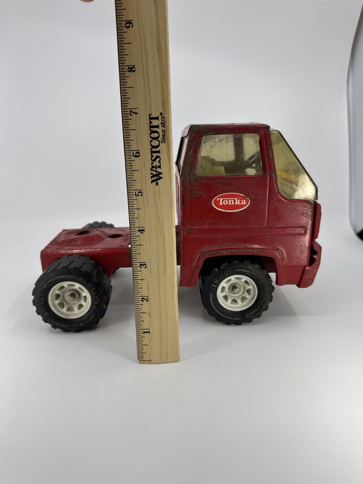 Vintage Red Steel Tonka Super Tanker Cab/Semi Truck Toy