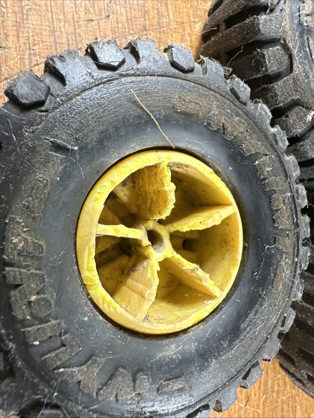 Vintage Nylint Wheels BLACK TIRES YELLOW RIM FOR TRUCKS 3 1/8” Lot Of 3