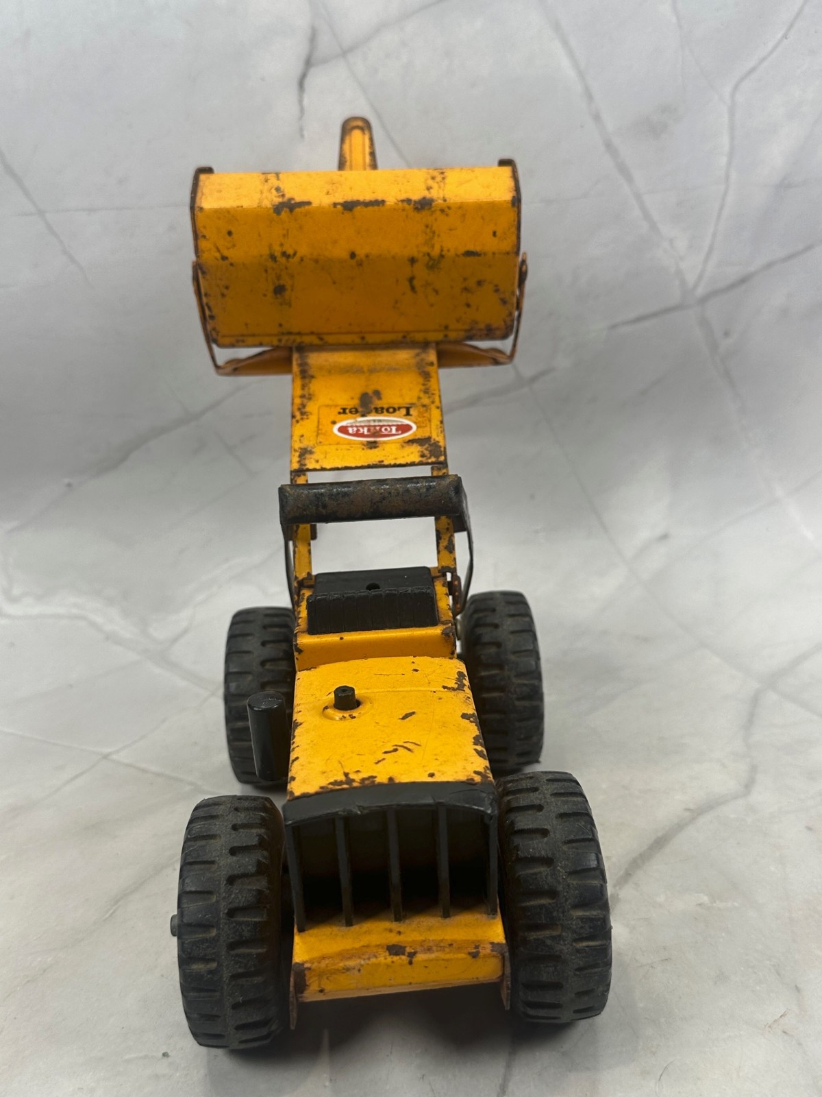 1970’s Tonka Pressed Steel Front End Loader 10” Construction – Rare Orange Color