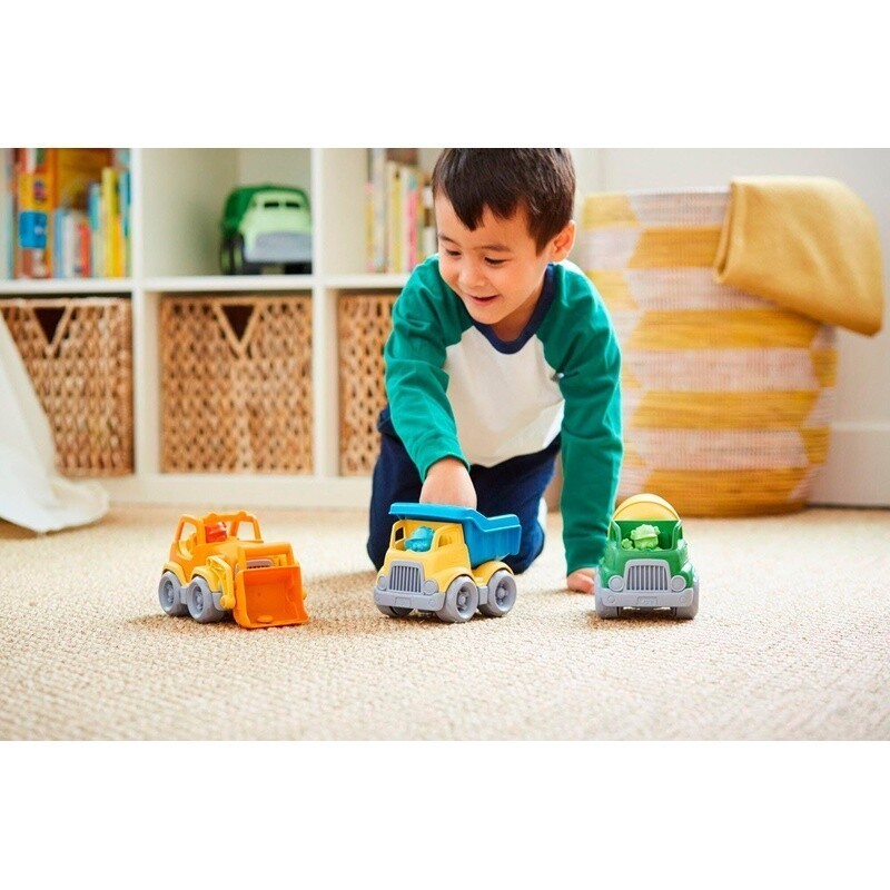 Construction Truck Set 3 Recycled Plastic Toys W/ Dogs Toddlers 2-6 Years New