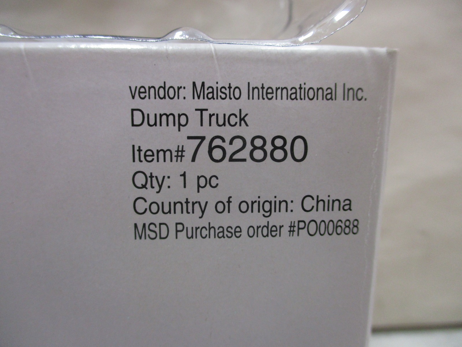 2001 Maisto Tonka Dump Truck A