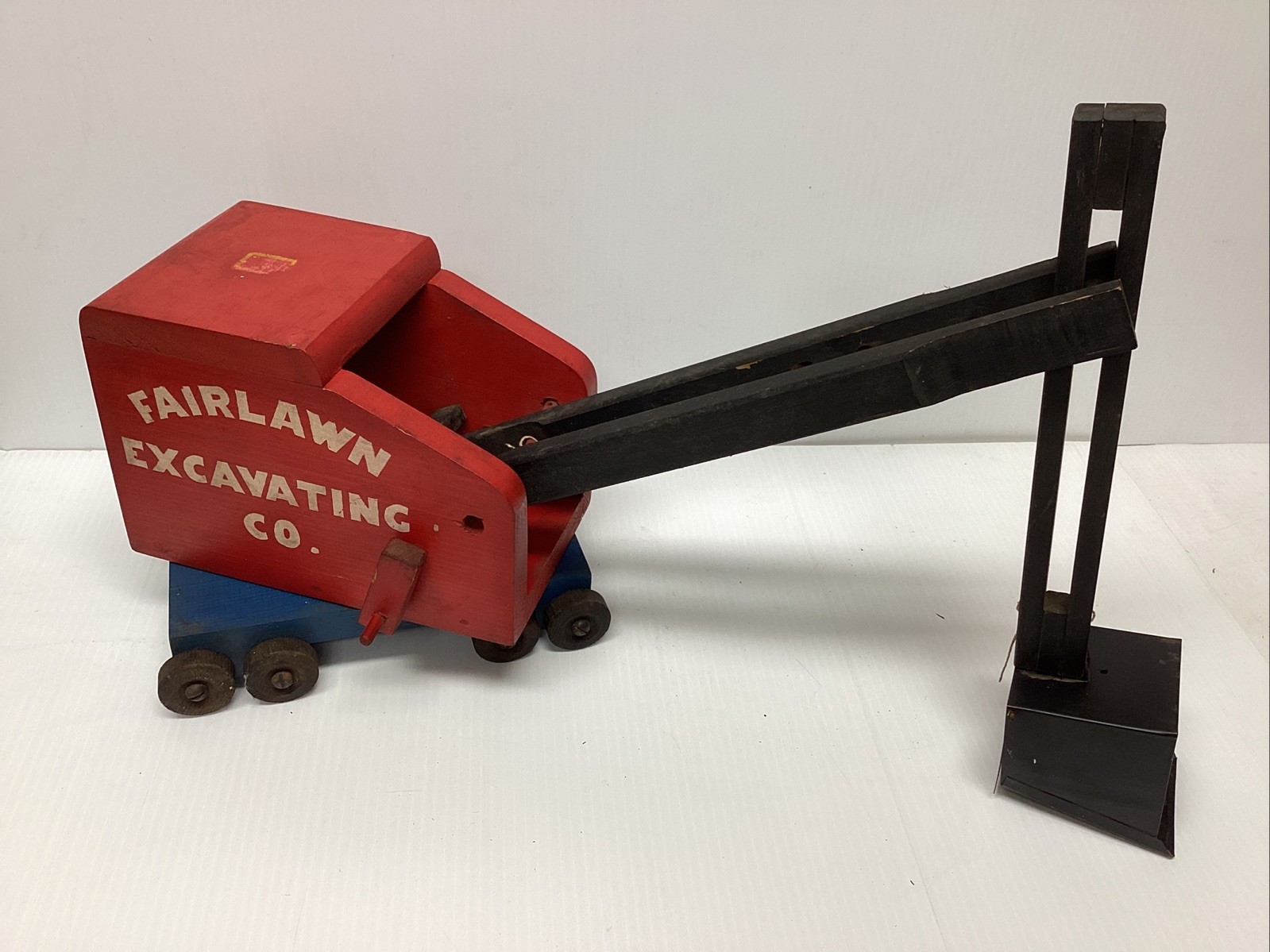 Antique 1940s Tick Tock Toys Wood & Metal Fairlawn Excavating Co. Steam Shovel