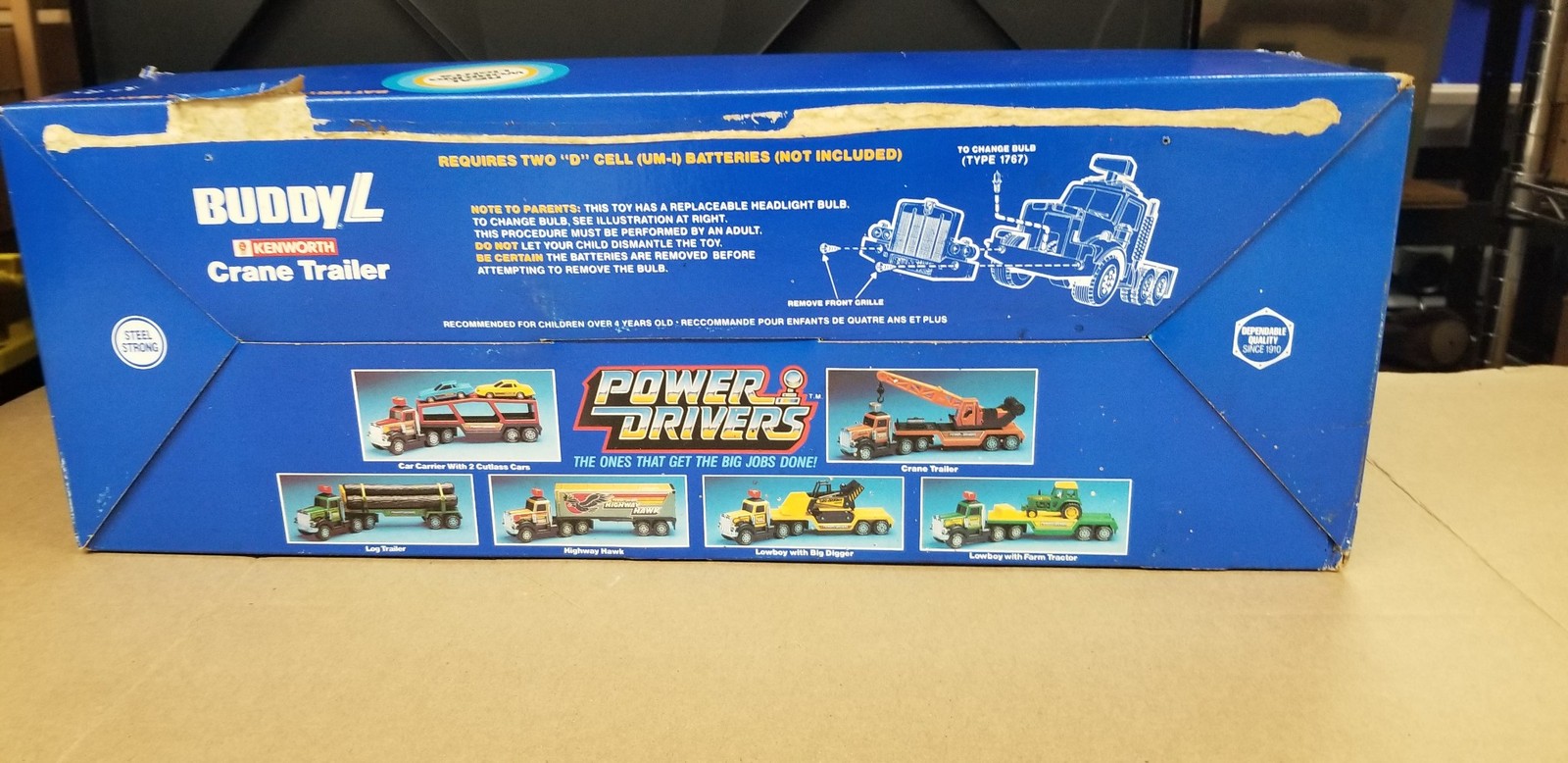 Vintage 1983 Buddy L Kenworth Crane Trailer Battery Powered New In Box MIB W5