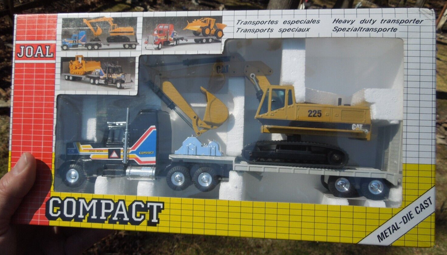 Vintage NIB Joal Compact Transporter CAT 225 Excavator 1:50 Diecast Model 320