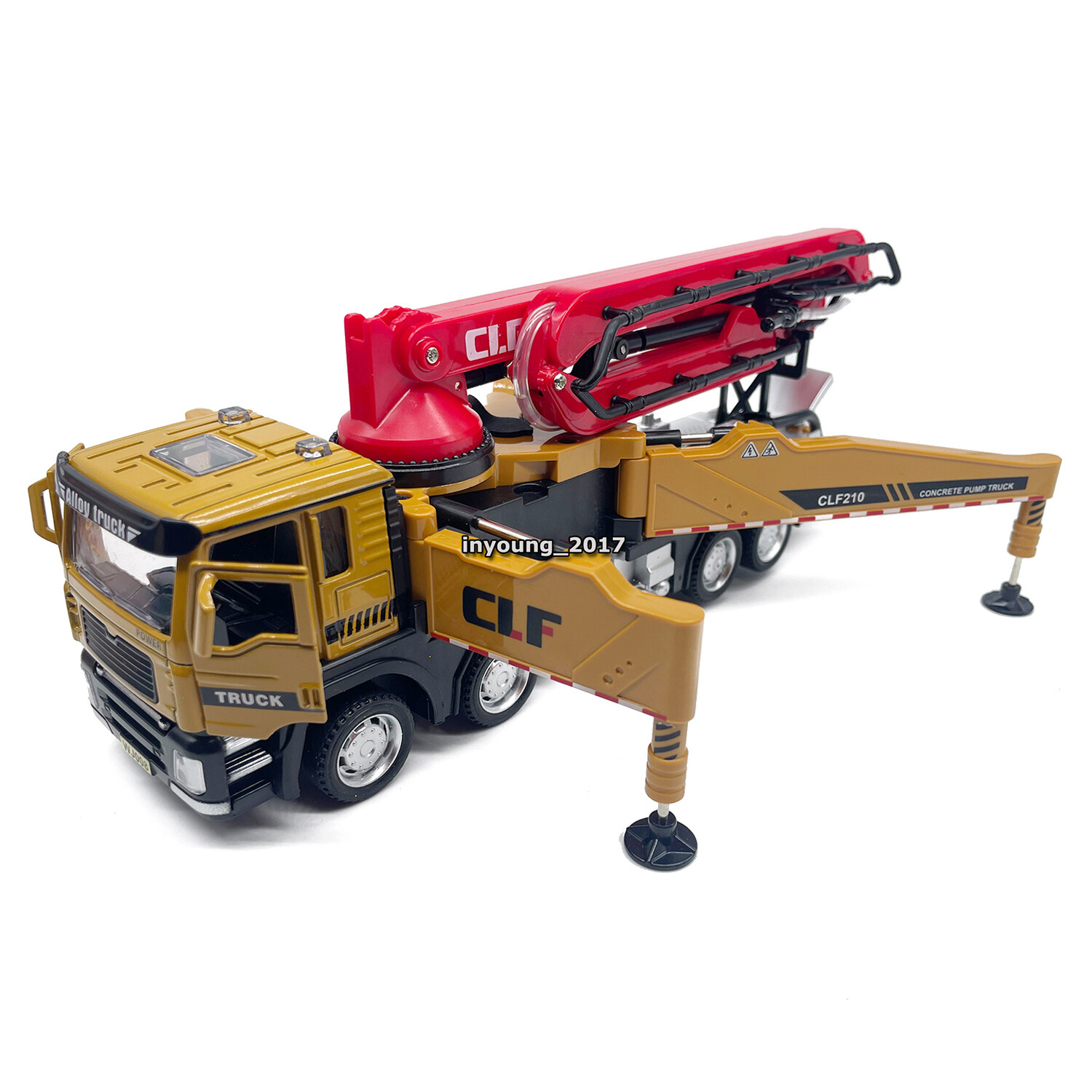 1:60 Concrete Pump Truck Toy Model Diecast Construction Vehicle Toys for Kids