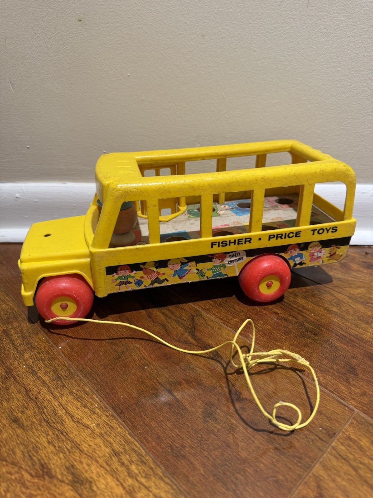 Vintage 1965 Fisher Price Little People School Bus 192 Original Authentic