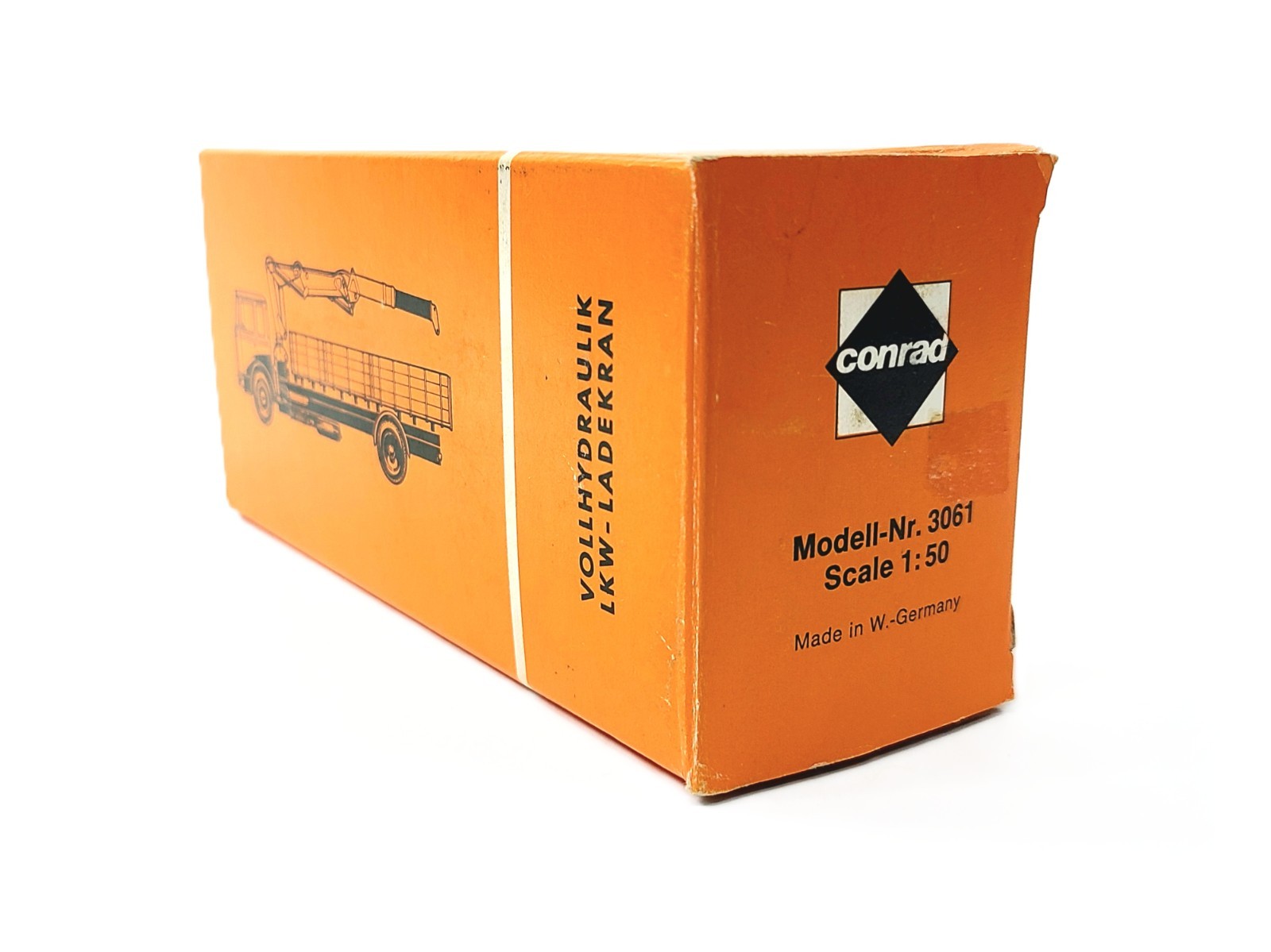 Mercedes-Benz 4×2 Truck with Atlas Crane – Orange – Conrad 1:50 Scale #3061 New