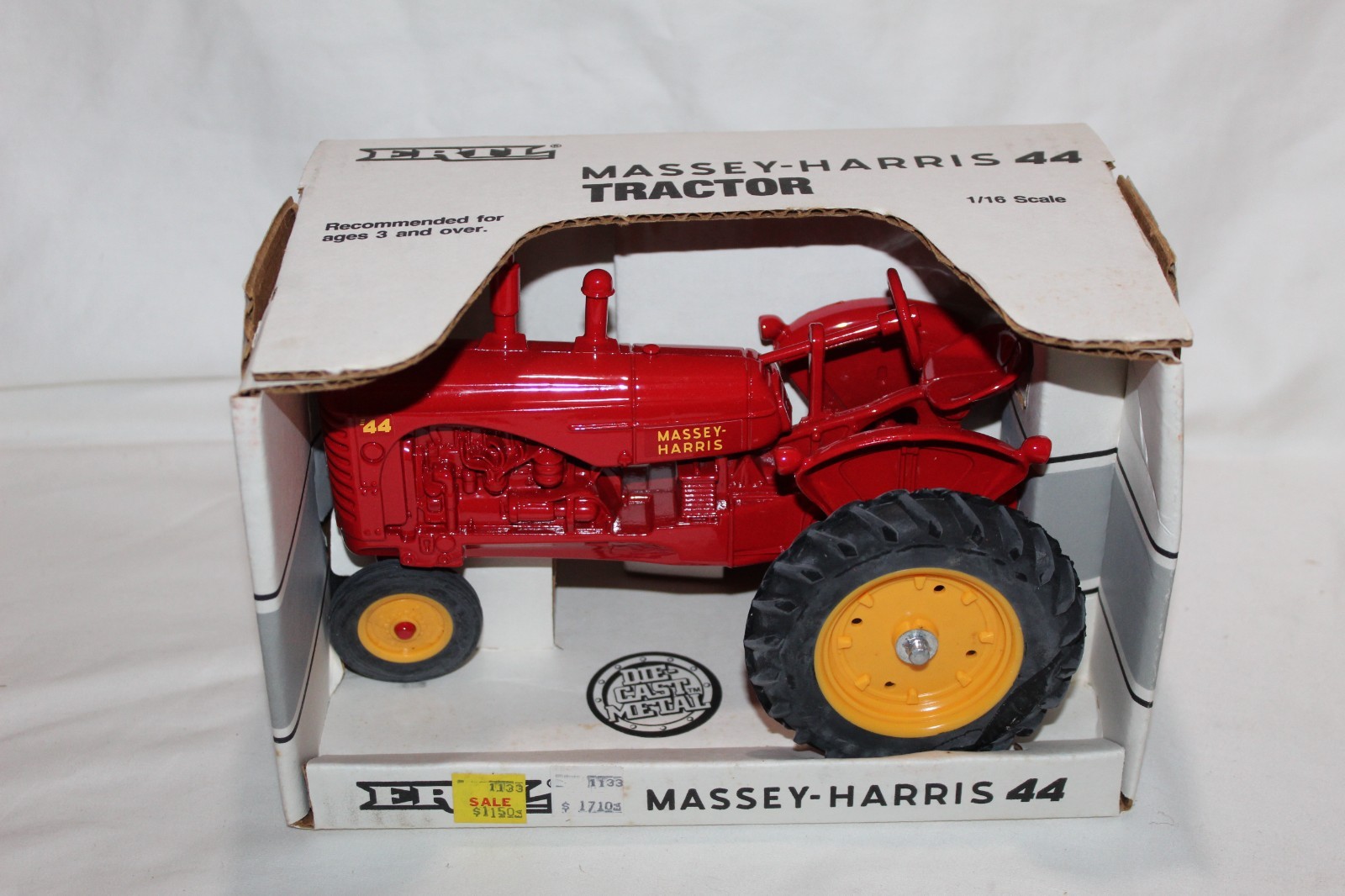 NEW Vintage 1988 ERTL Massey Harris 44 Red Tractor 1/16 Scale #1133